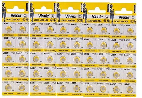 Lot de 50 piles AG10 VINNIC 1.5V alcaline