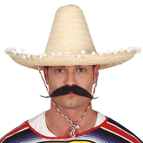 sombrero chapeau de paille mexicain 45cm nature - 13638 Fiestas Guirca