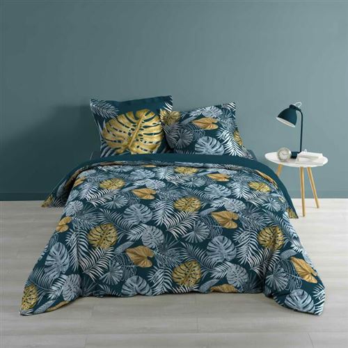 parure 3 p. 240 x 220 cm imprime 57 fils allover betty blue Douceur d'Intérieur