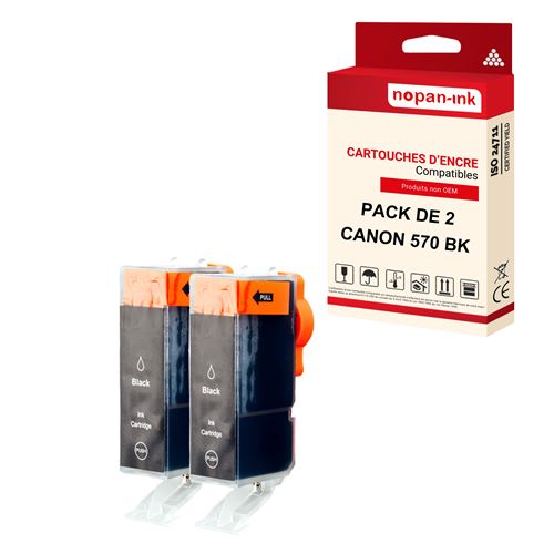 NOPAN-INK - x2 Cartouche compatible pour CANON PGI 570 XL PGI 570XL Noir ()  - Cartouche d'encre - Achat & prix