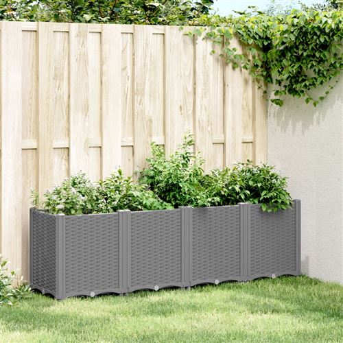 VidaXL - Jardinière polypropylène, One Size, Gris