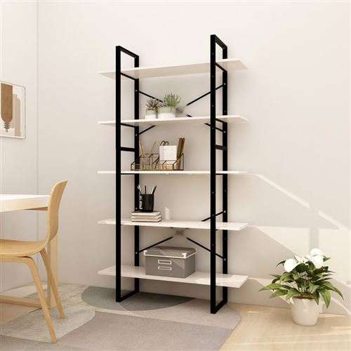 vidaXL Bibliothèque à 5 niveaux Blanc 100x30x175 cm Bois de pin3082004