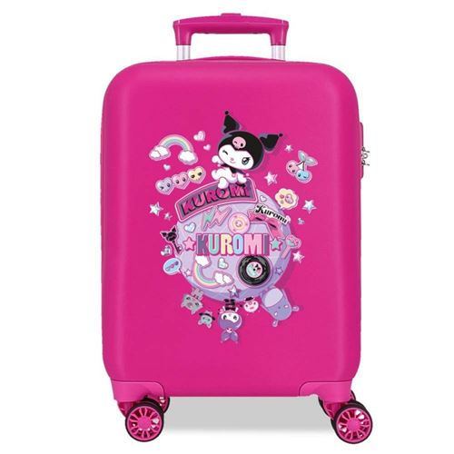 Sanrio - Valise enfant Kuromi "Around the world" - 50 x 33 x 20 cm - Rose