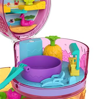 Polly Pocket Coffret Glace Multifacettes – 3 Niveaux, Poupées Polly & Lila, 25 Accessoires, Fontaine D'eau, Lanière, Cadeau Enfant 4+