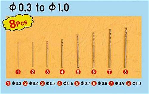 Twist forage Auger Bit Set 1 ( » 0,3 à 1,0 mm 8 pcs ea)