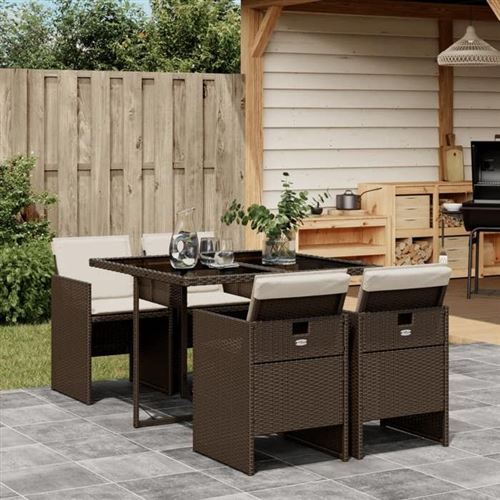 vidaXL - Salon de Jardin - Ensemble Repas 5 Pièces - Table et Chaises de Terrasse - Image 2