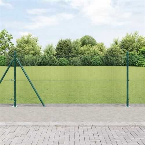 Vidaxl Vert Clôture En Fil Soudé Avec 13 Poteaux S 0,8 X 25 M En Acier 3352433 - Image 2
