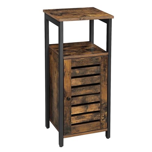 Meuble bas 1 porte style industriel - Naturel fonce