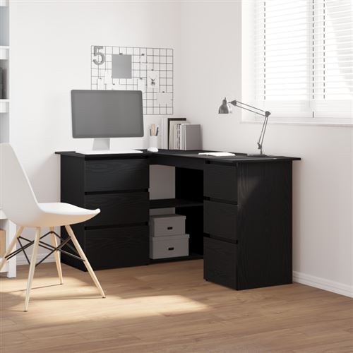 vidaXL Bureau Chêne noir Bois d'ingénierie 145 x 100 x 76 cm