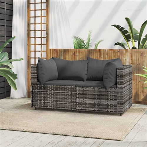 VidaXL - Ecksofa poly-rattan, One Size, Grau