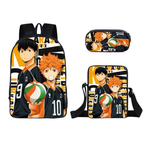 Set de 3 pièces Sacs à Dos Haikyuu Orange 011