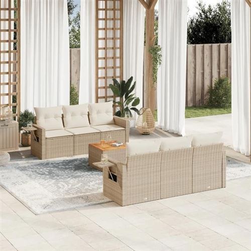 Salon de jardin modulable GENERIQUE 6 personnes resine tressee 62 x 55 x 69 cm 7 pieces