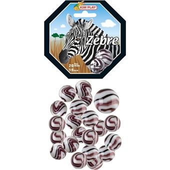 Billes + calot - Couleurs du zèbre - Jeu de récréation - Filet de 21 billes - 1