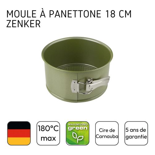 11% sur Moule à panettone à charnière 18 cm Zenker Green Vision ref 7458 -  Plat / moule - Achat & prix