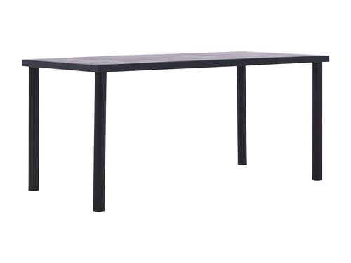 vidaXL Table de salle à manger Noir et gris béton 160x80x75 cm MDF