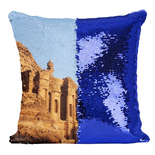 Fabulous Housse de Coussin à Sequin - Paillettes Bleu Temple