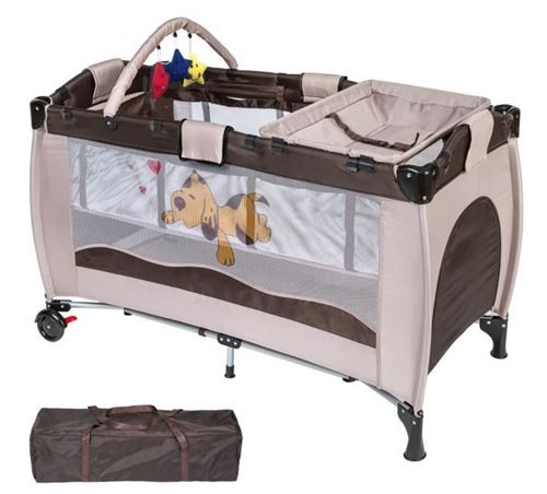 Lit Bébé parapluie pliant lit voyage pour d'enfant 120 x 60 x 76cm -Café