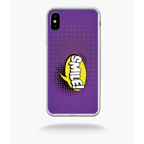 Coque Smile Fond Mauve Compatible Apple Iphone 10 Bord Transparent