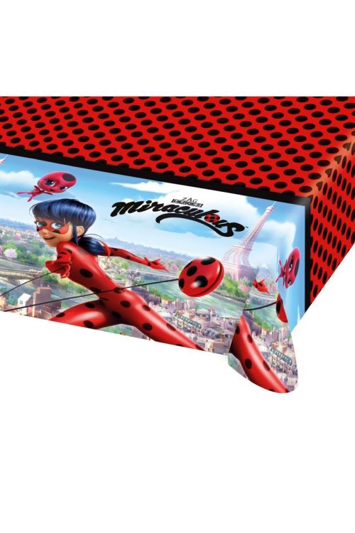 Nappe En Plastique Miraculous™ 120 X 180 Cm - Rouge - 180 cm