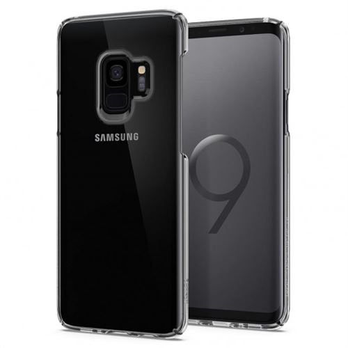 Spigen Thin Fit Series - Achterzijde behuizing voor mobiele telefoon - polycarbonaat - kristalhelder - voor Samsung Galaxy S9