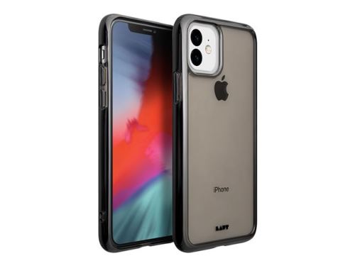 Laut Crystal-X - Achterzijde behuizing voor mobiele telefoon - gehard glas, thermoplastic polyurethaan (TPU) - zwart kristal - voor Apple iPhone 11