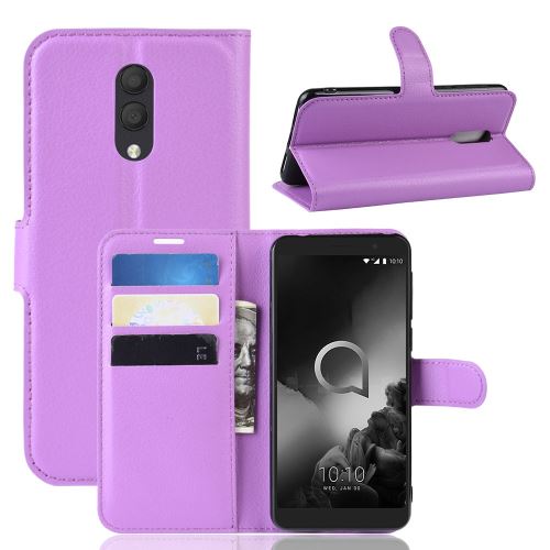 Etui en PU violet avec support pour votre Alcatel 1X (2019)