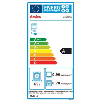 Amica ACV605B - Cuisinière - pose libre - largeur : 50 cm - profondeur : 60 cm - hauteur : 85 cm - avec système auto-nettoyant - classe A - blanc