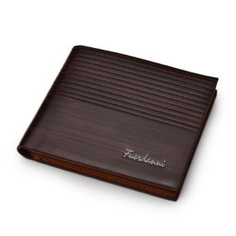 SHOP-STORY - Portefeuille Porte-feuilles Fuerdanni Homme en Simili Cuir - Café - 1