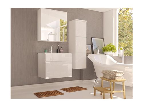 Ensemble SOLENE - meubles de salle de bain - Laqué blanc