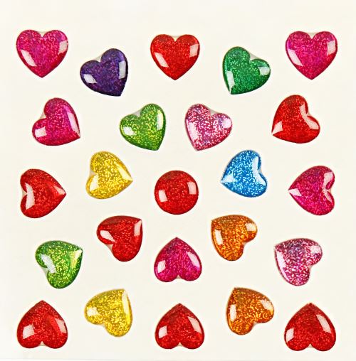 Creotime mini stickers coeur multicolore