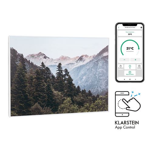Radiateur infrarouge connect&eacute; Klarstein Wonderwall Air Art Smart - 80 x 60cm - 500W - Graphique