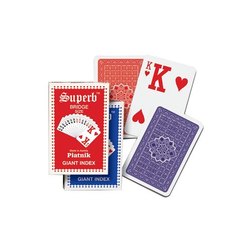 PIATNIK Jeu de 55 cartes SUPERB 2 INDEX GEANT Multicolore