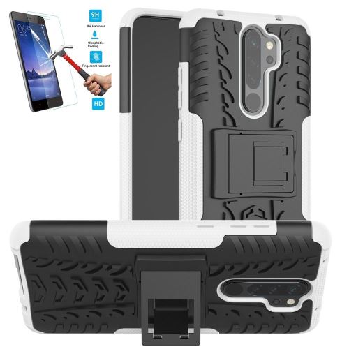 Coque Xiaomi Redmi Note 8 Pro Anti Choc Blanc Avec Film Verre Trempé Housse Etui Antichoc hfs-house®