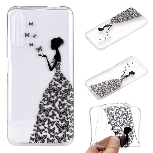 Coque en TPU impression de motifs clairs souple fille papillon pour votre Huawei Honor 9X/9X Pro