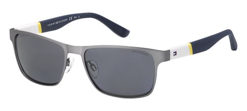 Tommy Hilfiger lunettes de soleil TH 1283/S FO5/3H hommes gris argenté/blanc/bleu