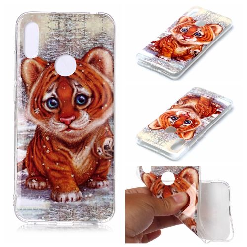 Coque en TPU animal tigre pour votre Huawei Y6 (2019 with Fingerprint Sensor)/Y6 Prime (2019)
