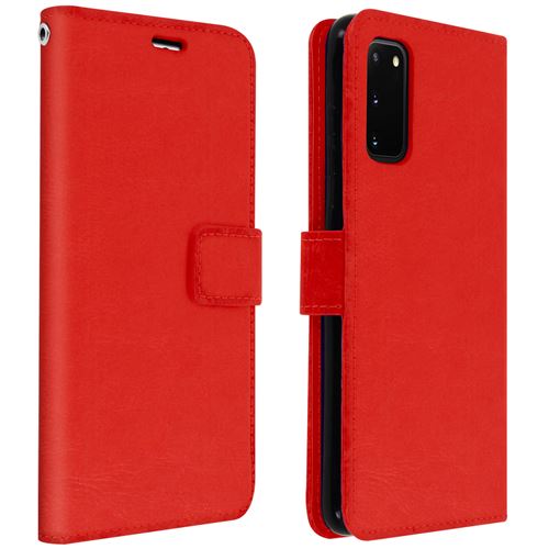 Etui pour Samsung Galaxy S20 Porte-carte Support Vidéo Vintage rouge