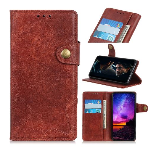 Etui en PU cheval fou en forme de s marron pour votre Samsung Galaxy M30/A40S