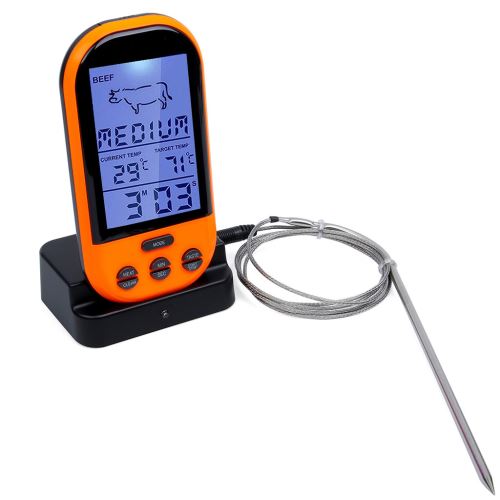 Thermomètre En Acier Inoxydable Pour Barbecue, Thermometer De Barbecue Bbq  Grill Avec Sonde