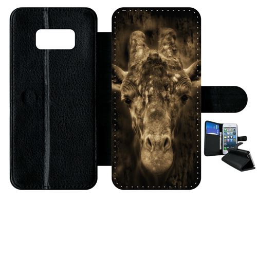 Etui à rabat samsung galaxy s8 tete de giraffe