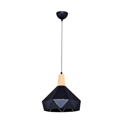 HOMEMANIA Lampe à Suspension Champa Chandelier - de Plafond - Noir en Métal, 30 x 30 x 120 cm, 1 x E27, 40W