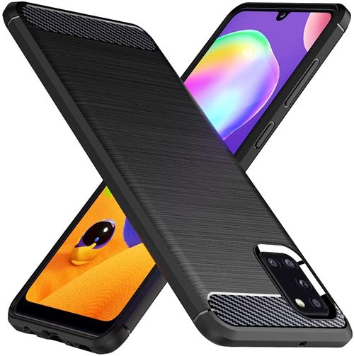 Coque de protection pour Samsung Galaxy A31 Fibre de Carbone Noir