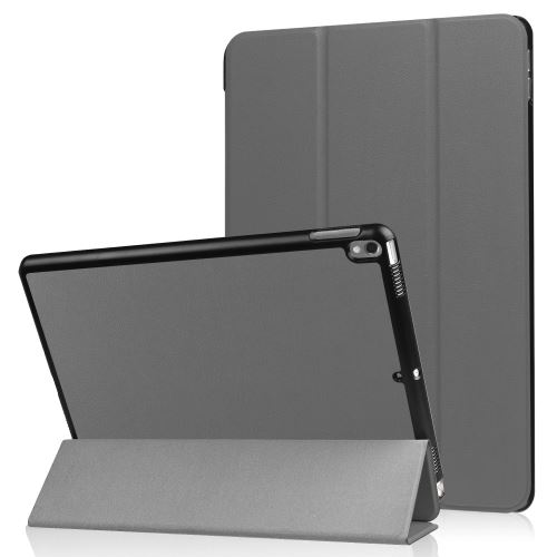 Générique Gris Etui En Pu Support Triple Pour Votre Apple Ipad Air 10.5 (2019)/Pro 10.5 Pouces (2017) - Image 1