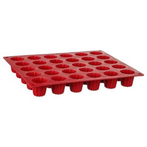 Moule 30 Cannelés Silicone Silipro 28cm Rouge