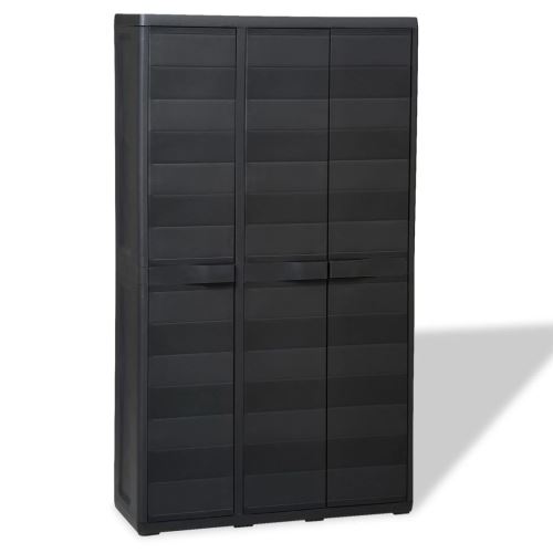 Meelady Armoire de Rangement | Meuble de Rangement | Armoire basse avec 1 étagère pour Jardin ou Salon Noir