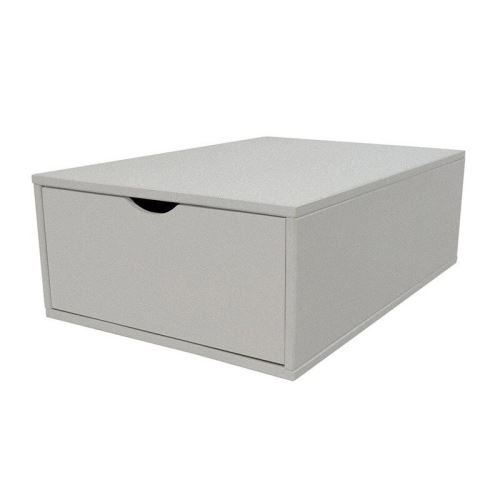 Cube de rangement profondeur 75 cm + tiroir Bois, Couleur: Gris Aluminium