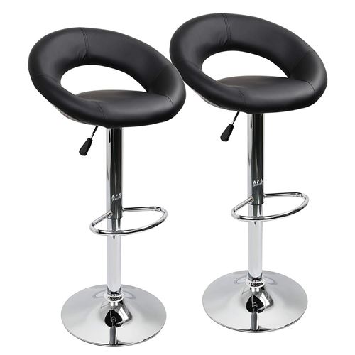 Lot de 4 Tabourets de bar Intimate WM Heart Chaise de bar PU Hauteur réglable Style contemporain Noir Lot de 4 Tabourets de bar Intimate WM Heart Chaise de bar PU Hauteur réglable Style contemporain Noir