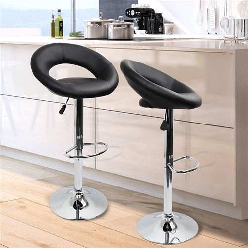 Lot de 4 Tabourets de bar Intimate WM Heart Chaise de bar PU Hauteur réglable Style contemporain Noir Lot de 4 Tabourets de bar Intimate WM Heart Chaise de bar PU Hauteur réglable Style contemporain Noir