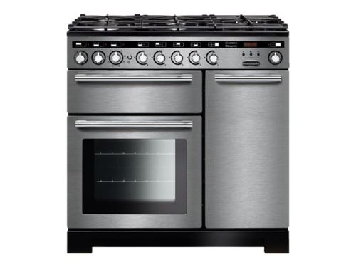 Falcon Professional Deluxe EDL90DFSS/C-FRA - Cuisinière (four à deux étages) - pose libre - largeur: 90 cm - hauteur: 90.5 cm - avec système auto-nettoyant - acier inoxydable - vue 1