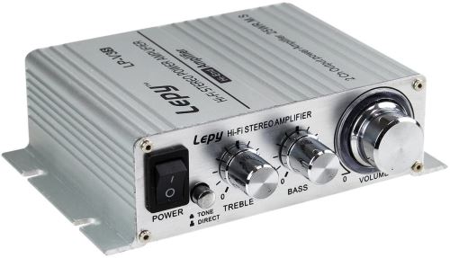 Lepy LP-V3S-Silver Amplificateur Numérique 25 Wx2 pour PC/MP3/Portable Argent